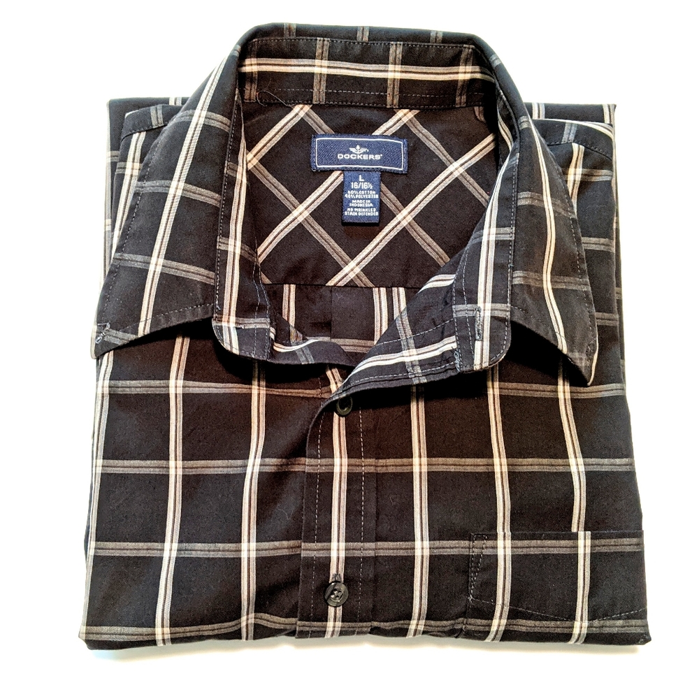 Dockers short sleeve button down shirt sz: 16/16.5‎